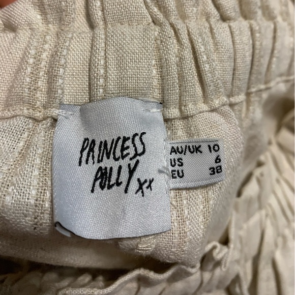 Princess Polly “Shirley” Linen Wide Leg Pants - Beige - Picture 3 of 3